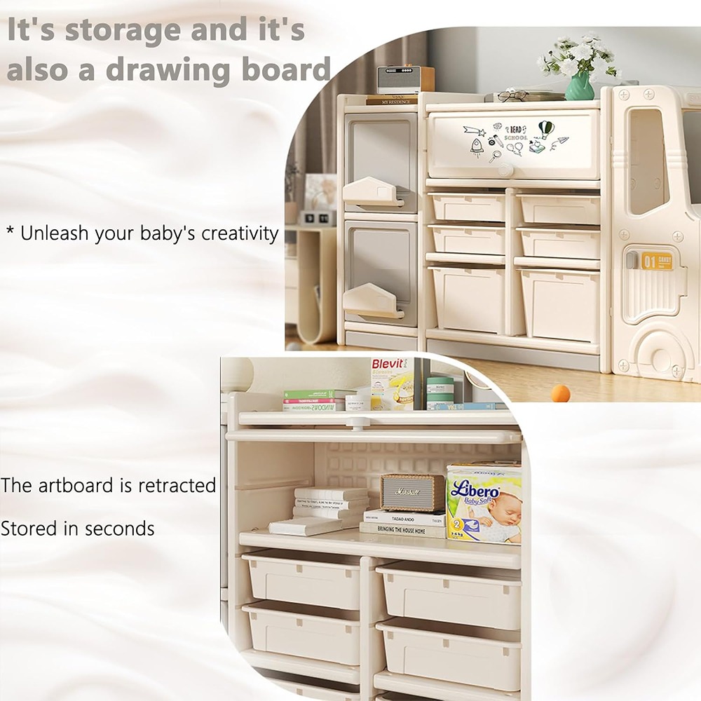 Factual Toys - Kids Storage Multi-Functional Organizer - Beige