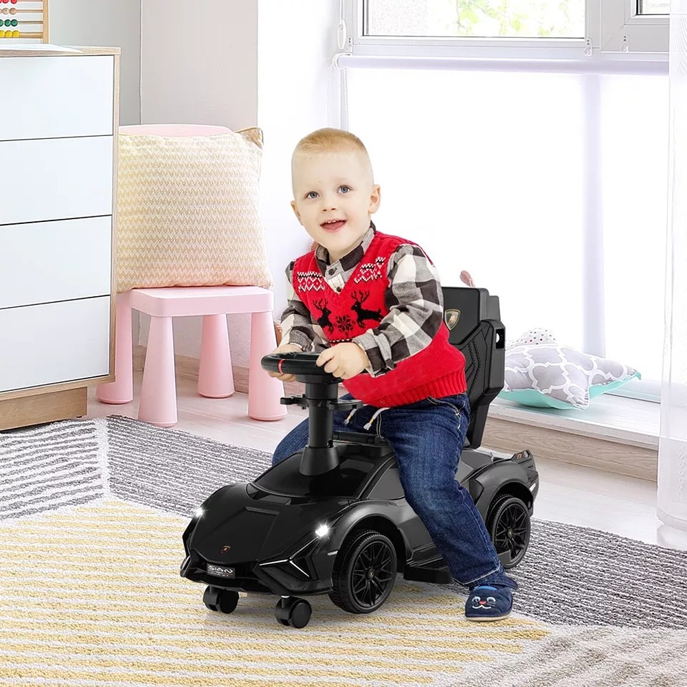 Lamborghini - 3-In-1 Ride On Push Car - Black