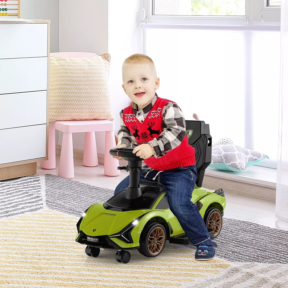 Lamborghini - 3-In-1 Ride On Push Car - Green