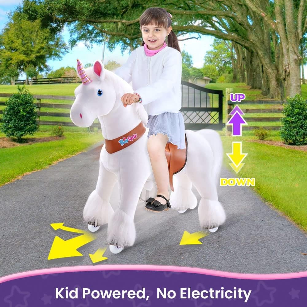 Pony Cycle - Kids Riding Unicorn Horse - White - Medium