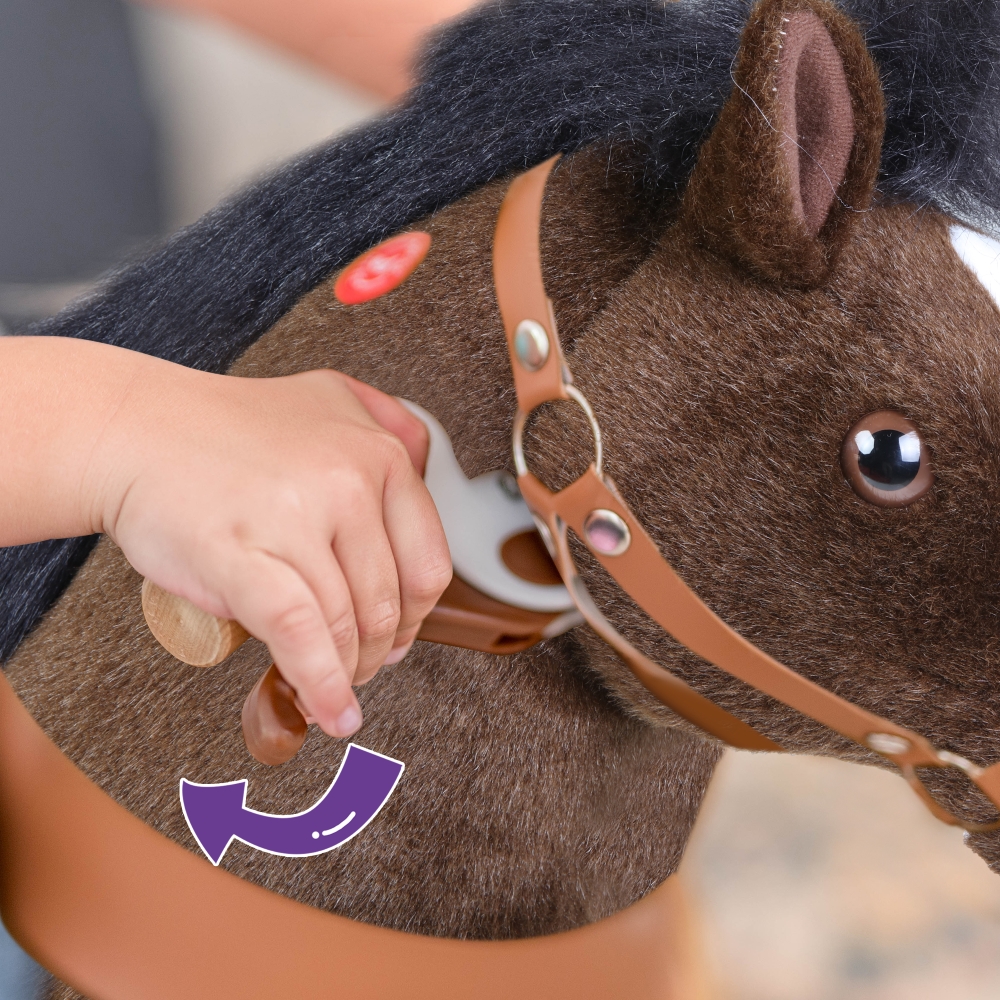 Pony Cycle - Kids Manual Ride-On Horse - Choco Brown - Medium