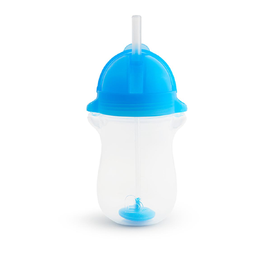 Munchkin - Any Angle Click Lock Weighted Straw Toddler Sippy Cup 12m + Blue - 296ml