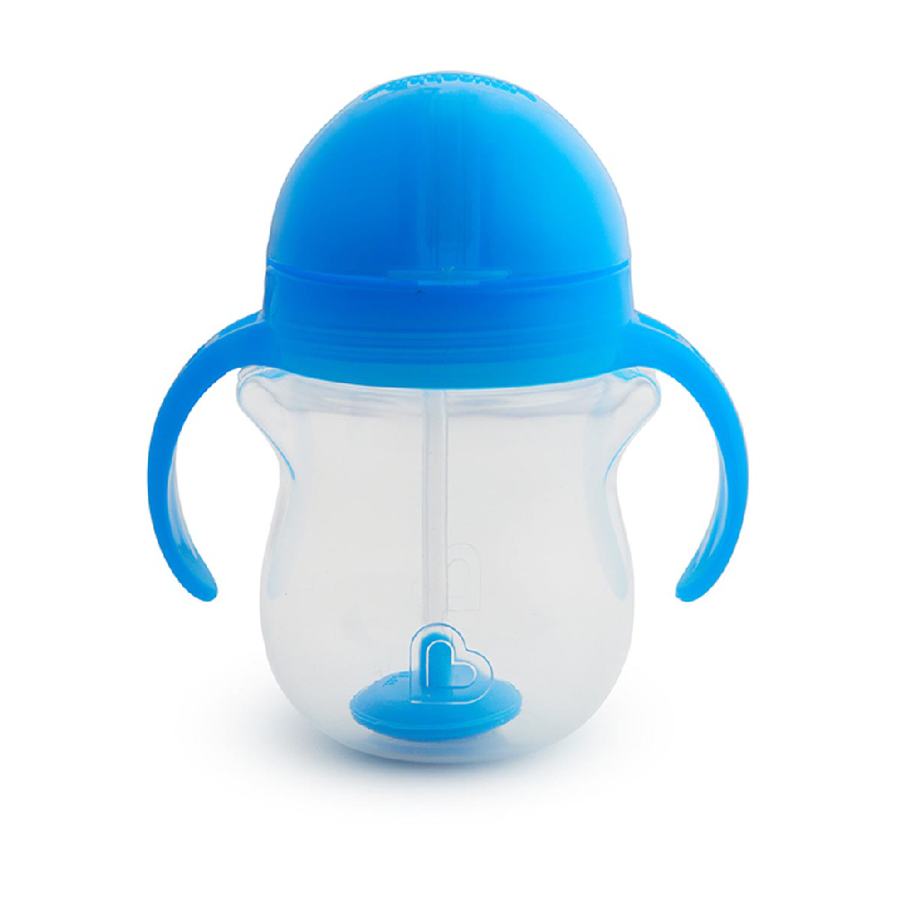 Munchkin - Any Angle Click Lock Weighted Straw Baby Trainer Cup 6m + Blue - 207ml