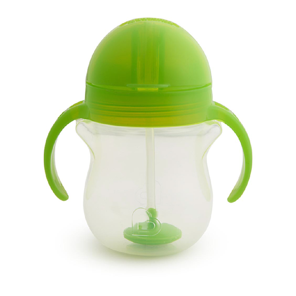 Munchkin - Any Angle Click Lock Weighted Straw Baby Trainer Cup 6m + Green - 207ml