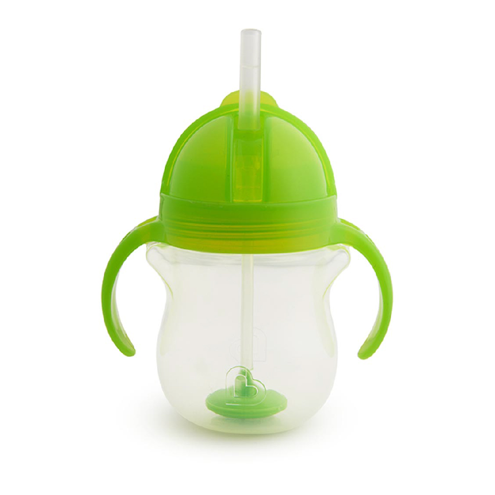 Munchkin - Any Angle Click Lock Weighted Straw Baby Trainer Cup 6m + Green - 207ml