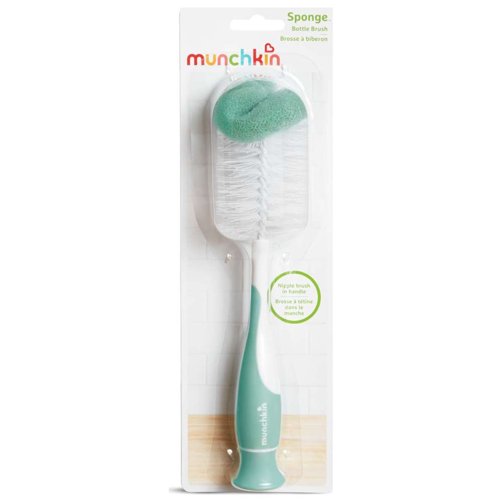 Munchkin - Sponge 2-In-1 Bottle Brush - Pack of 2 - Blue