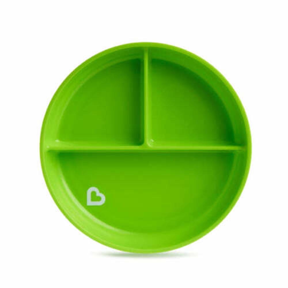Munchkin Stay Put Divided Plates - Pack of 2 - Blue & Green