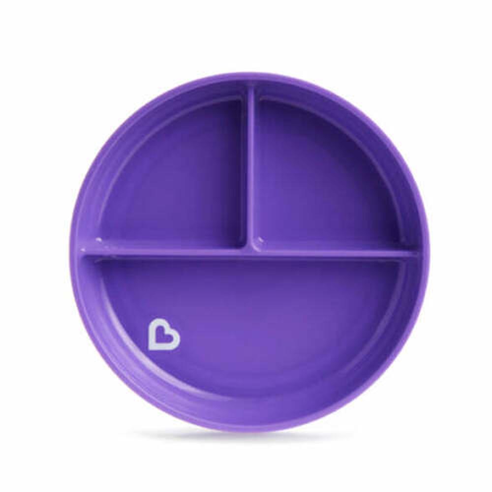 Munchkin Stay Put Divided Plates - Pack of 2 - Pink & Purple