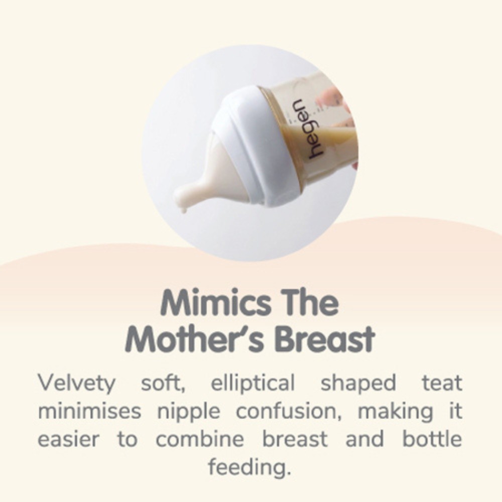 Hegen- Baby Feeding Bottle with 2 Slow Flow Teats- 1-3m-150 ml- White