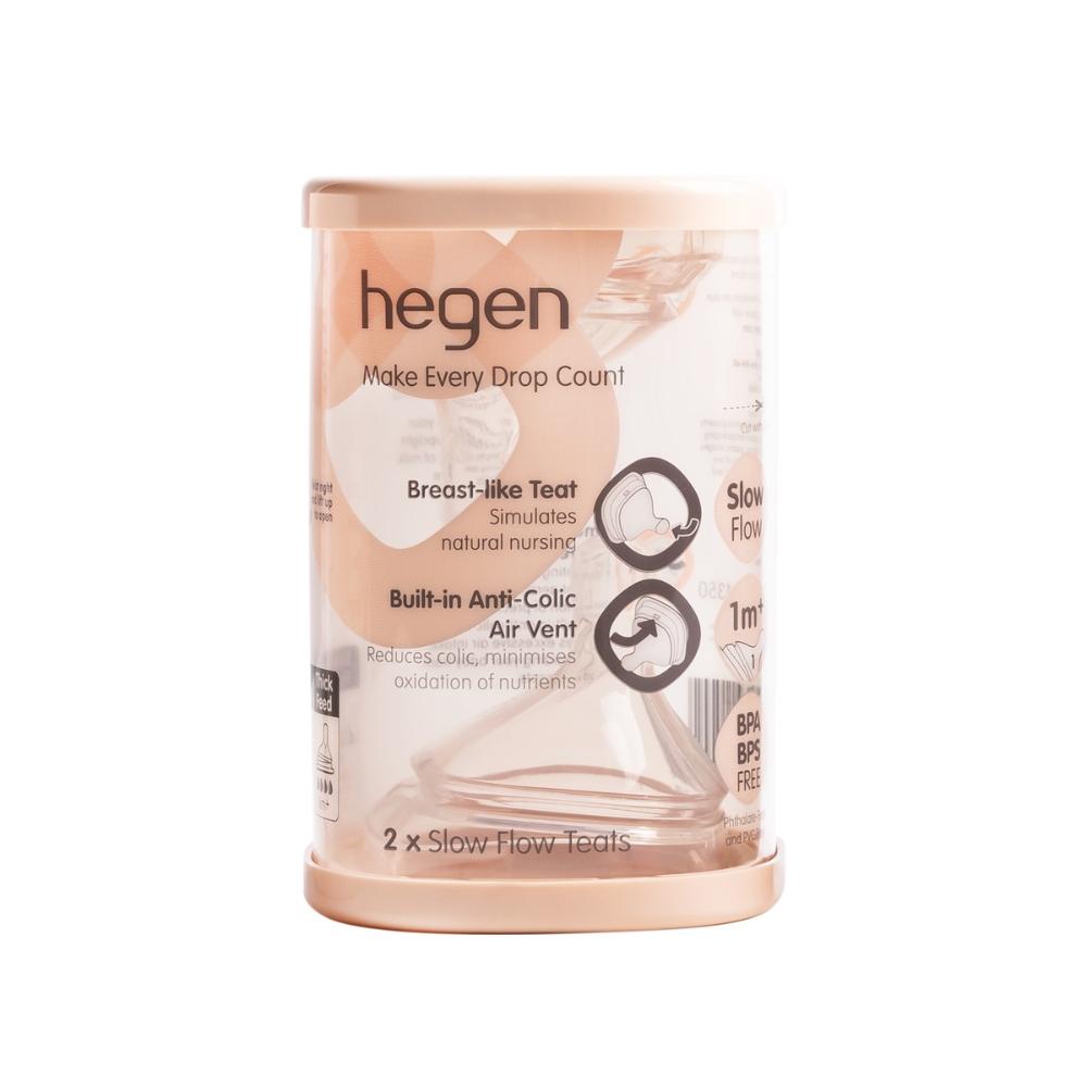 Hegen - Teat Slow Flow 1-3M - Pack of 2 - White