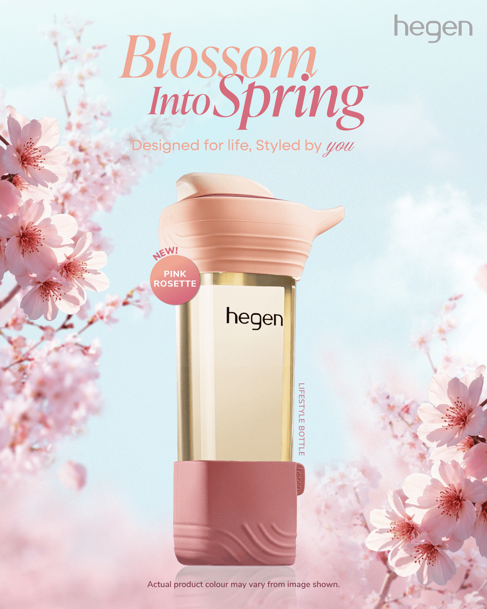 Hegen - PCTO Lifestyle Bottle - Pink Rosette - 450 ml