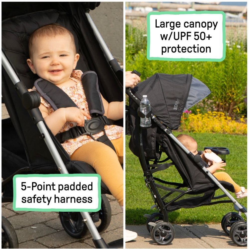 Ingenuity - 3D Lite Convenience Stroller Fashion - Black/Grey