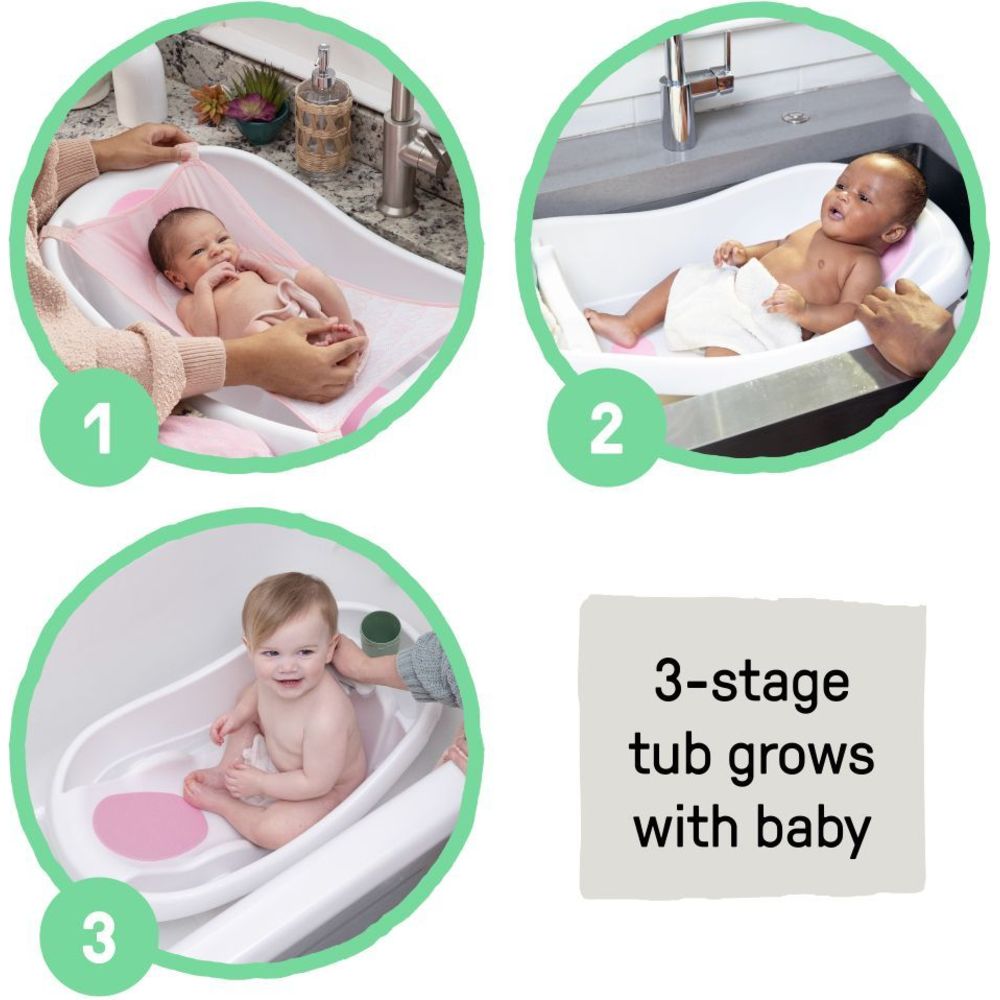 Ingenuity - Ingenuity Comfy Clean Deluxe Bath Tub - Pink