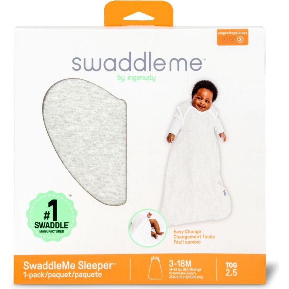 Ingenuity - SwaddleMe Night Sack Sleeper - Heather Grey