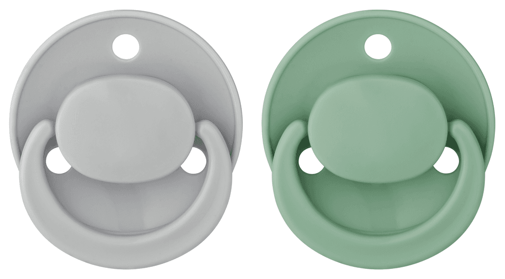 Babynova - Plain Round Silicone Soother - Multicolor - 2 Pc Set