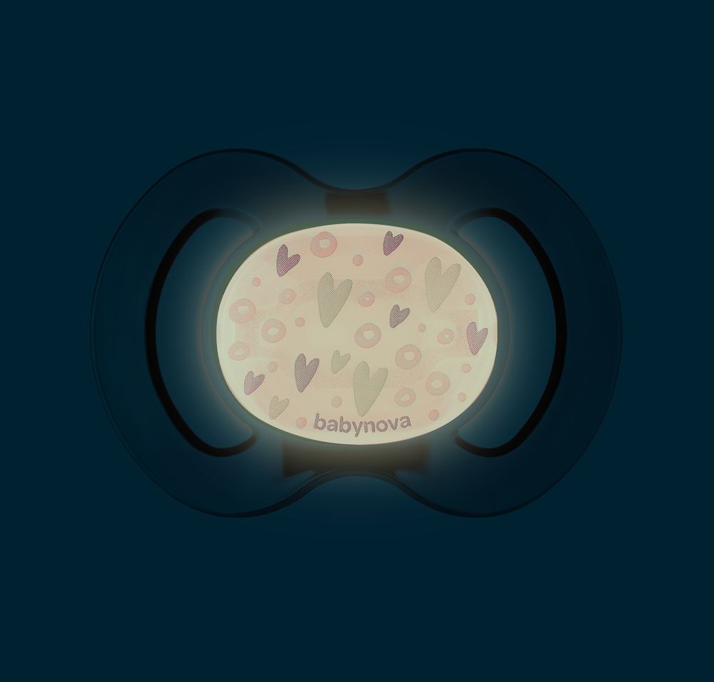 Babynova - Glow In The Dark Silicone Soother - Pink