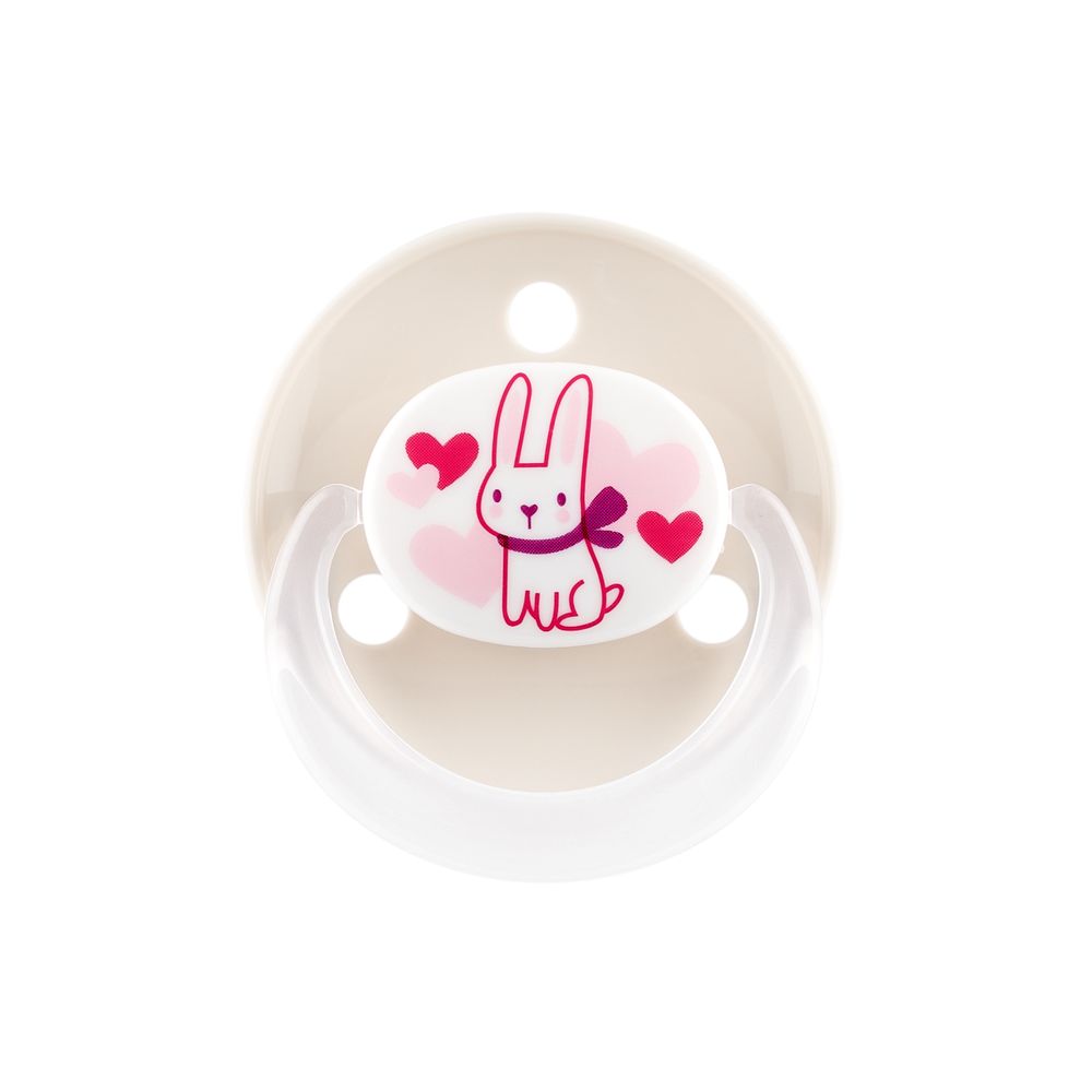 Babynova - Cute Round Silicone Soother With Ring - Multicolor - 2 Pc Set