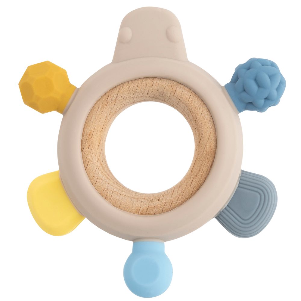 Babynova - Wood & Silicone Teether - Multicolor