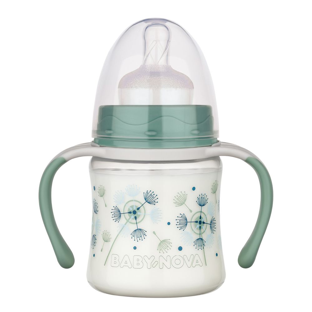 Babynova - Baby Learner Bottle With Handles - Green - 150 ml