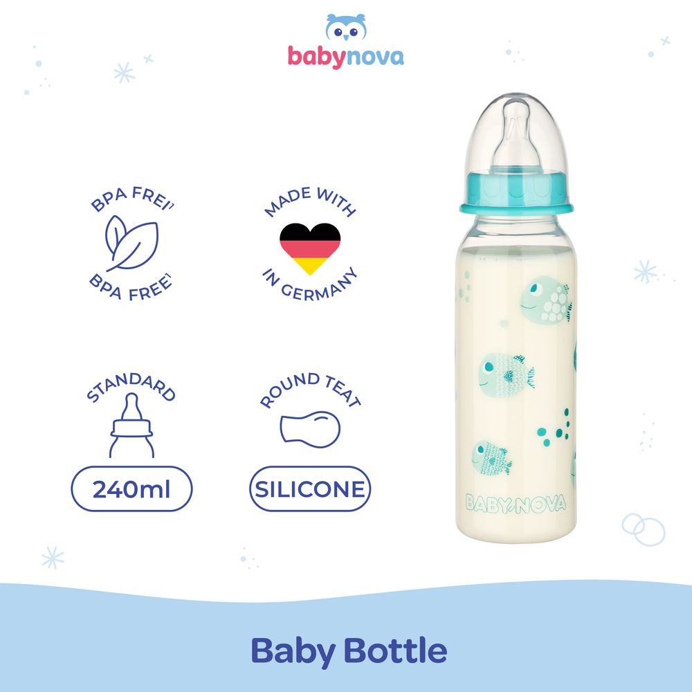 Babynova - Baby PP Bottle - Blue - 240 ml