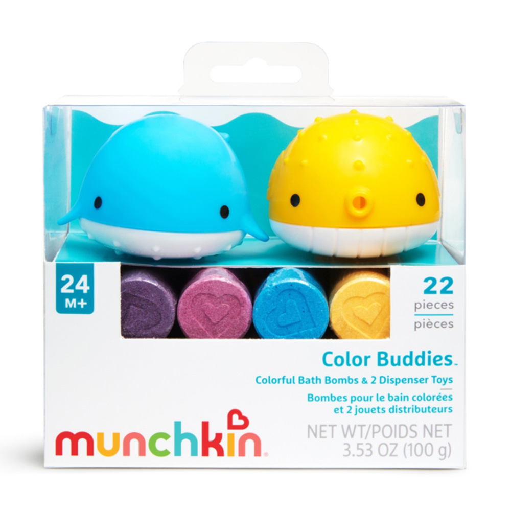 Munchkin - Color Buddies - Colorful Bath Bombs & Dispenser Toys Set - 22 Pcs