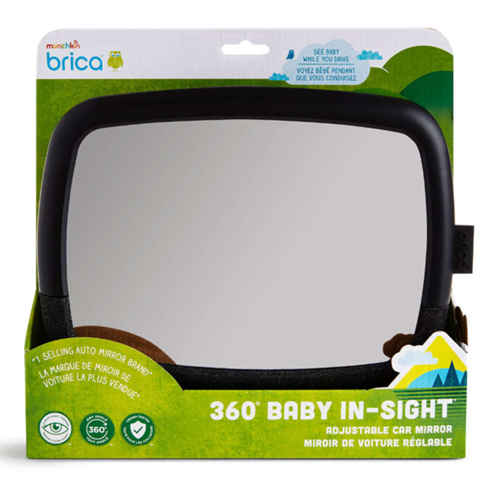 Munchkin - Brica 360-Degree Baby In‑Sight Pivot Car Mirror - Black