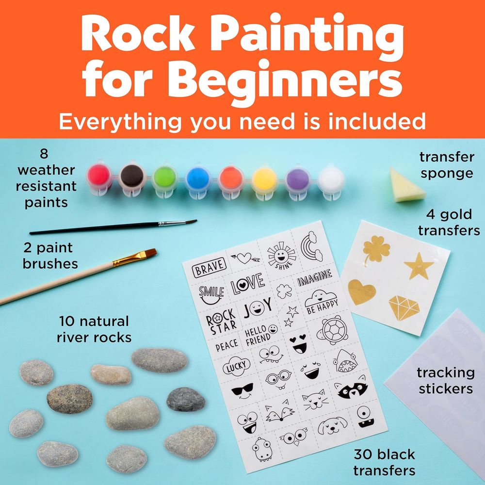 Creativity For Kids - Rock Painting Kit - 31 Pc Set