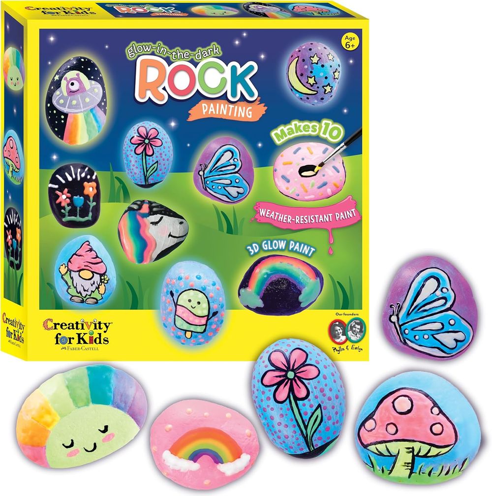 Creativity For Kids - Rock Glow In The Dark Rock Kit - 21 Pc Set