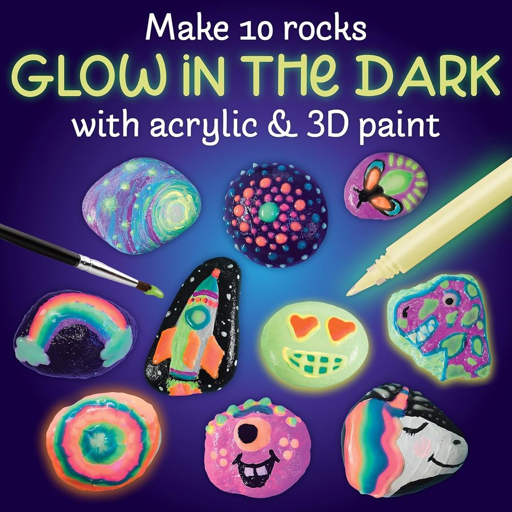 Creativity For Kids - Rock Glow In The Dark Rock Kit - 21 Pc Set
