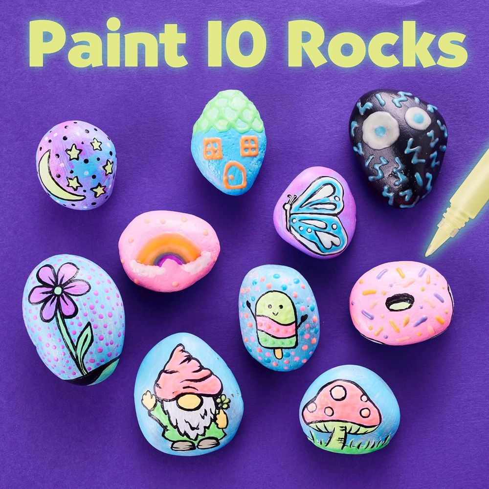 Creativity For Kids - Rock Glow In The Dark Rock Kit - 21 Pc Set