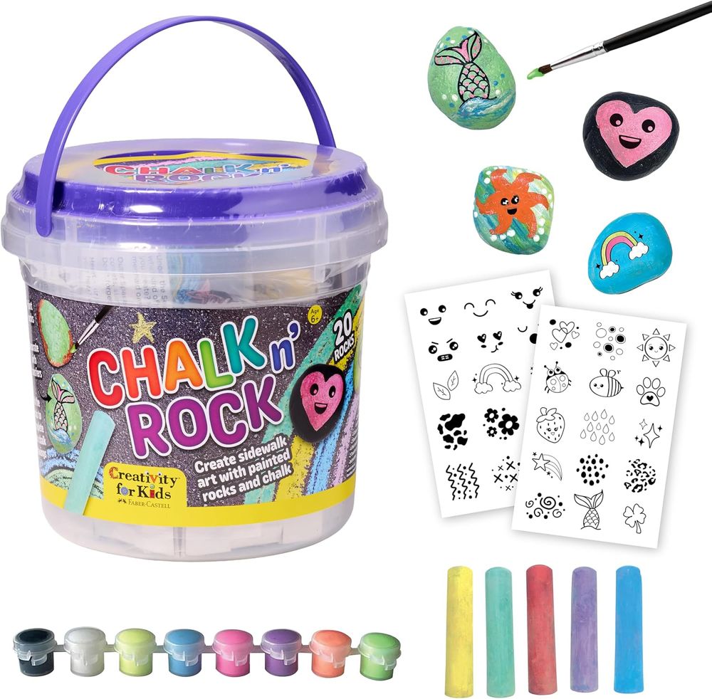 Creativity For Kids - Chalk N' Rock Bucket Kit - 27 Pc Set