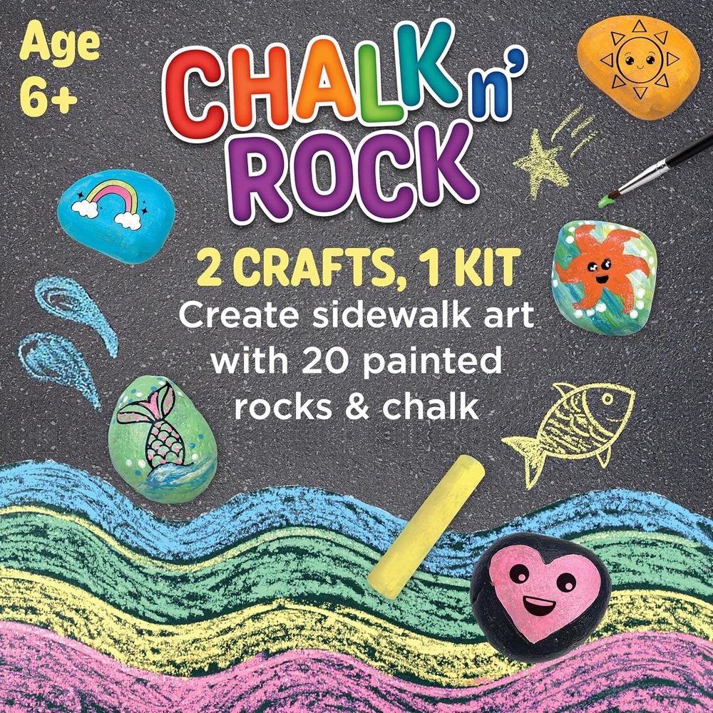 Creativity For Kids - Chalk N' Rock Bucket Kit - 27 Pc Set