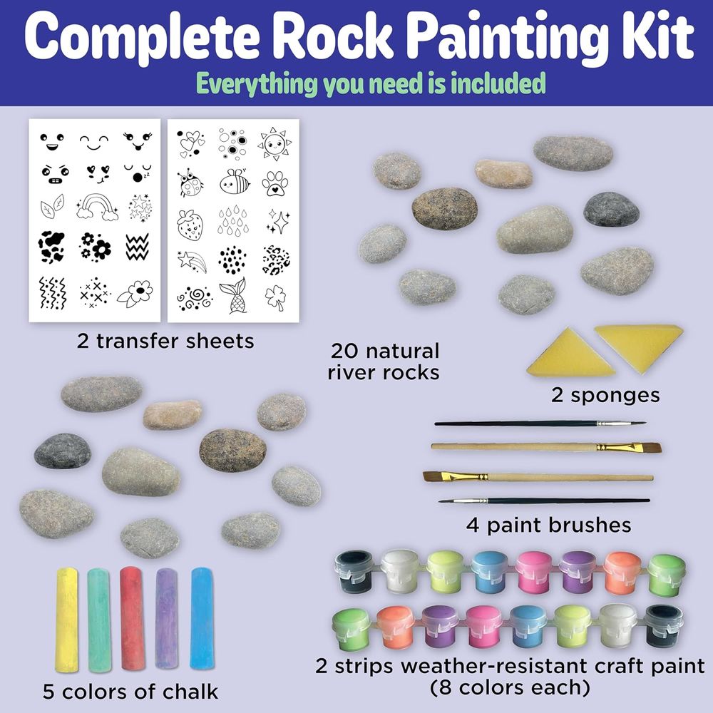 Creativity For Kids - Chalk N' Rock Bucket Kit - 27 Pc Set