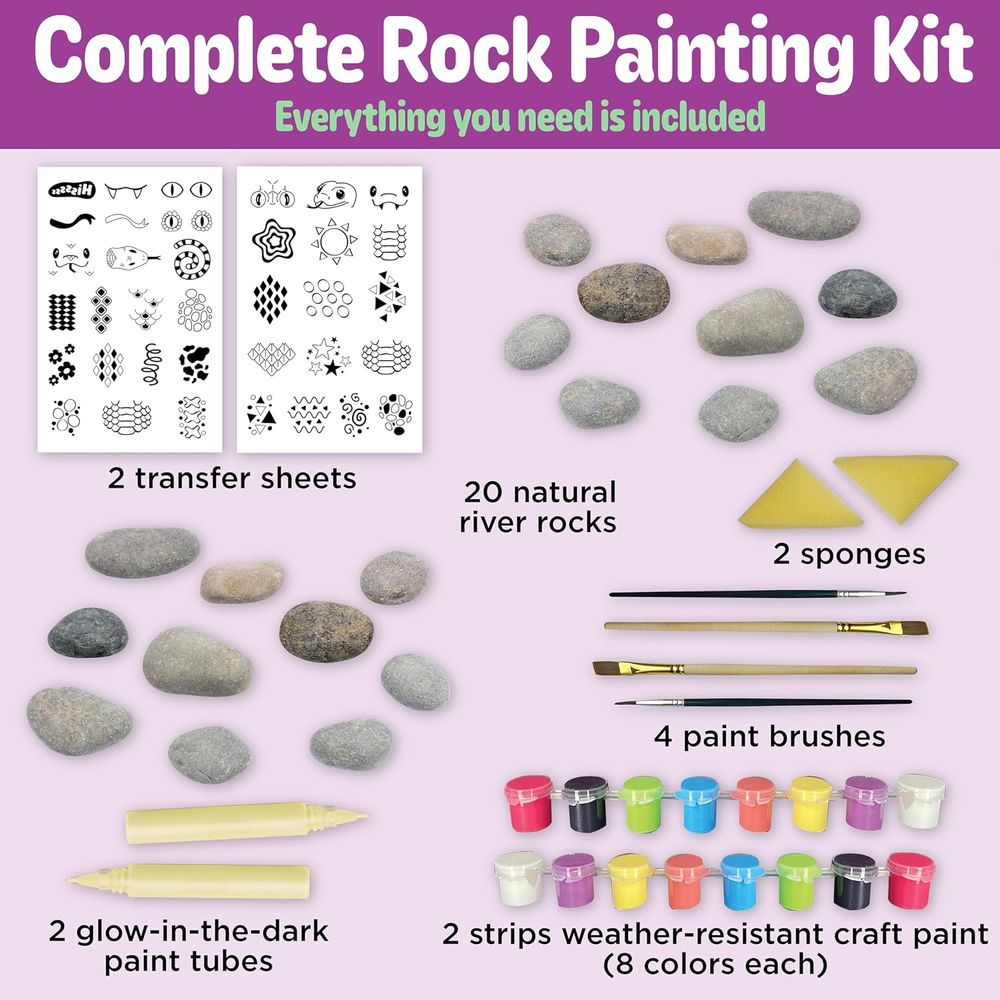 Creativity For Kids - Rock Snake Bucket Kit - 25 Pc Set