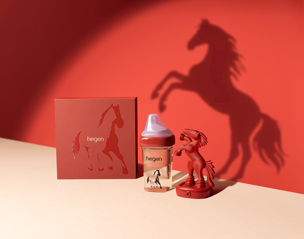 Hegen - The Majestic Feeding Bottle Stallion Collection - Crimson Red - 240 ml