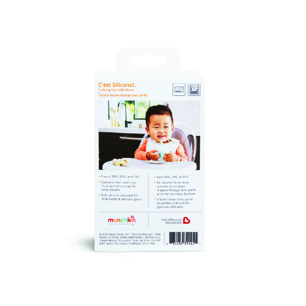 Munchkin - C'est Silicone Baby Straw Cup 6m + Mint - 120ml