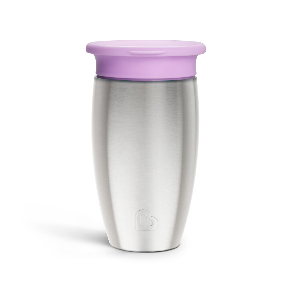 Munchkin - Miracle 360 Stainless Steel Sippy Cup - Purple - 296ml