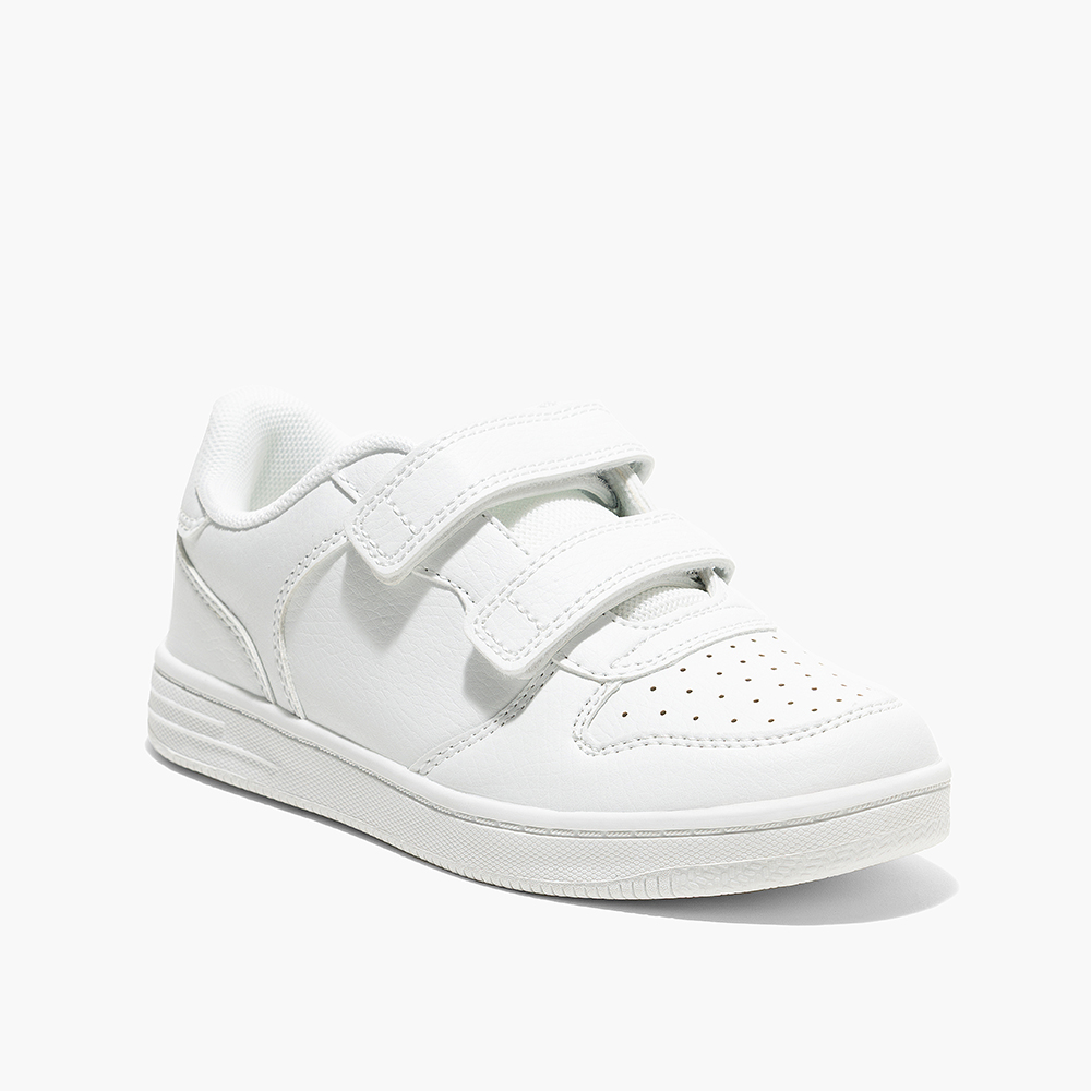 Amica Kids' Double Velcro Trainer School Shoes - White