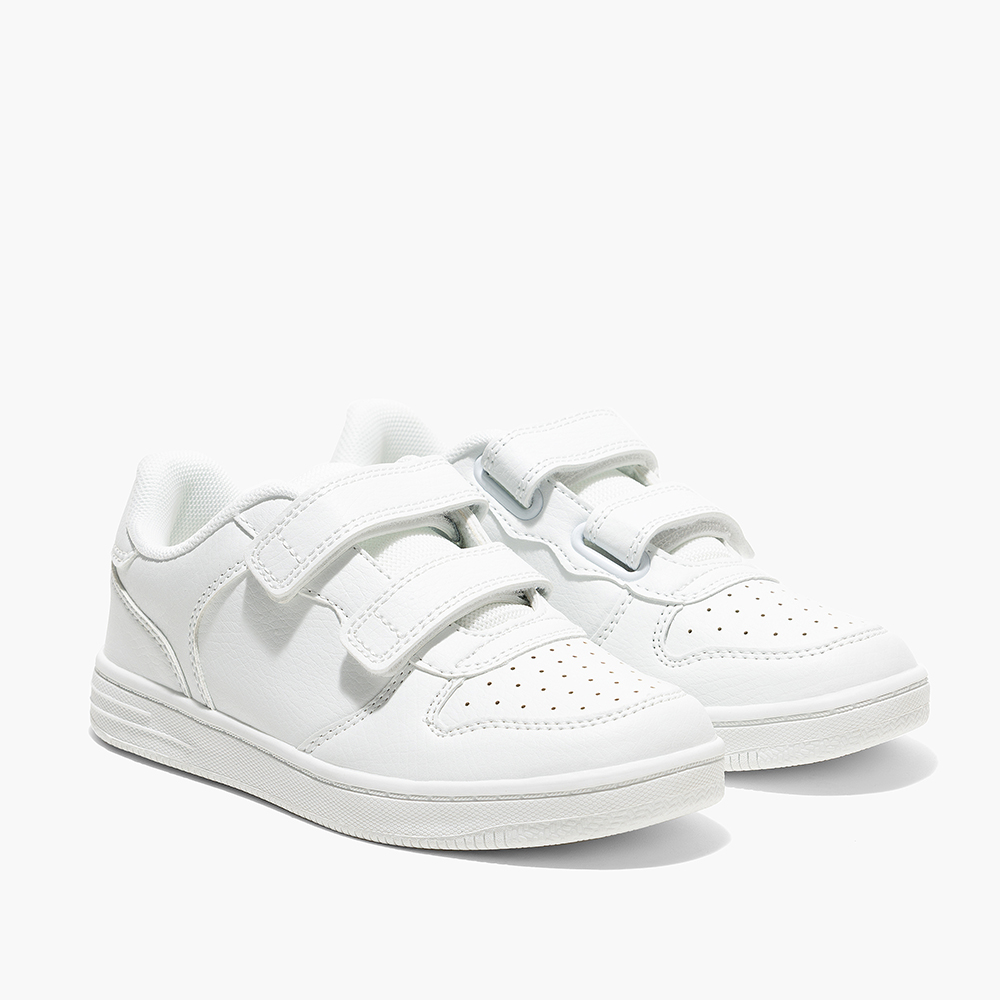 Amica Kids' Double Velcro Trainer School Shoes - White