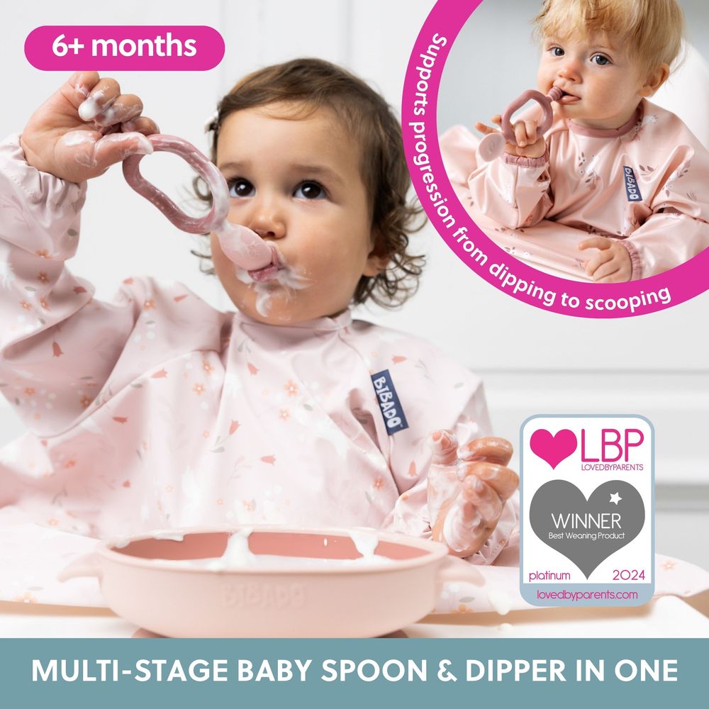 Bibado - Dippit Multi-Stage Weaning Spoon Set - Blush - 2 Pcs