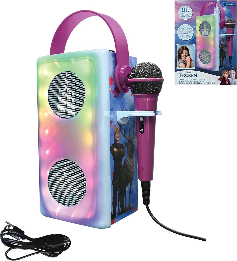 Lexibook - Disney Frozen Bluetooth Speaker With Microphone - Blue/Purple