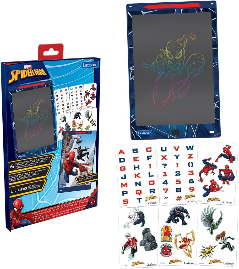 Lexibook - Spiderman Magic Slate Drawing Tablet - Red/Blue