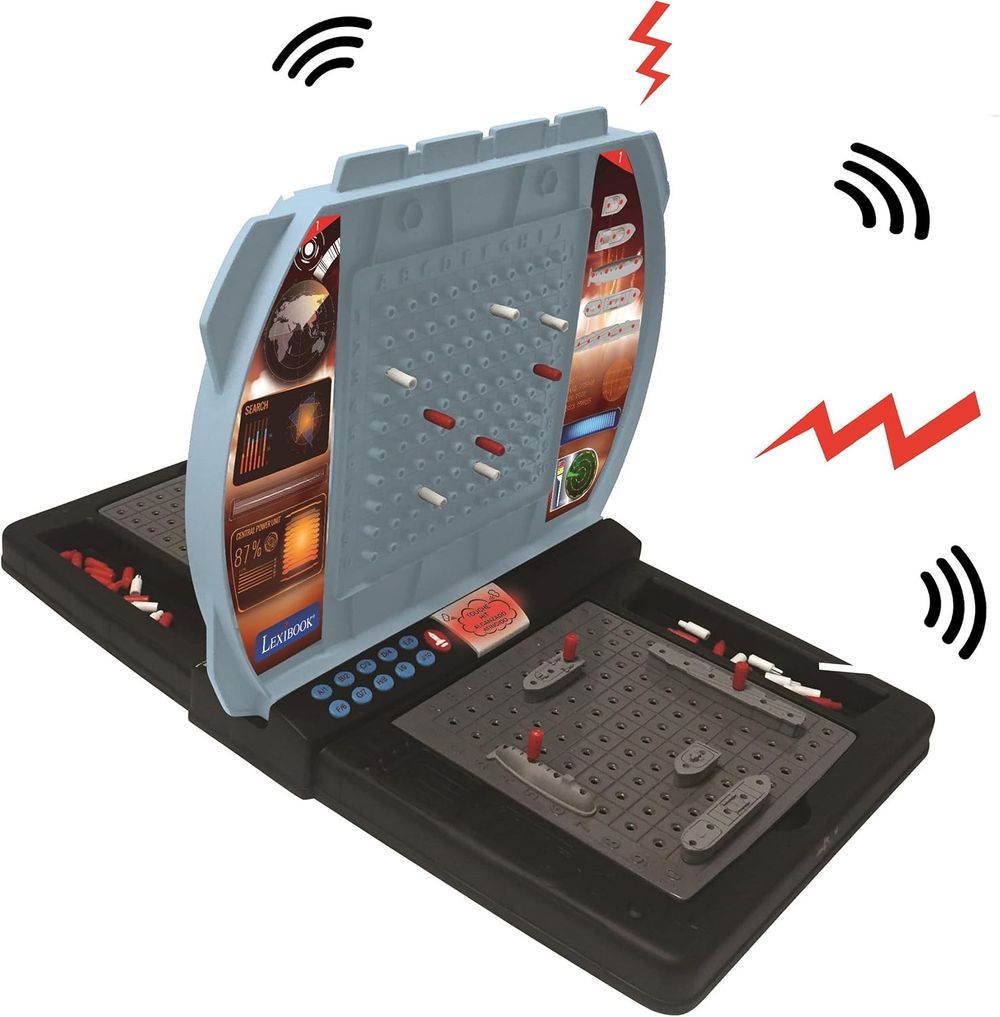 Lexibook - Electronic Talking Sea Battle Game With Lights And Sound Effects - Grey/Black