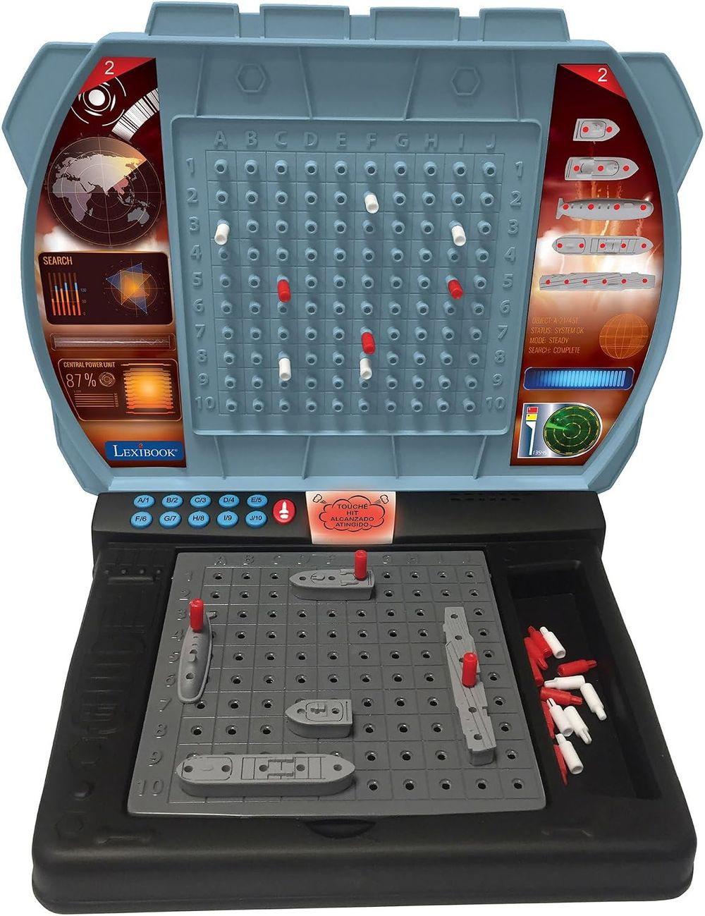 Lexibook - Electronic Talking Sea Battle Game With Lights And Sound Effects - Grey/Black