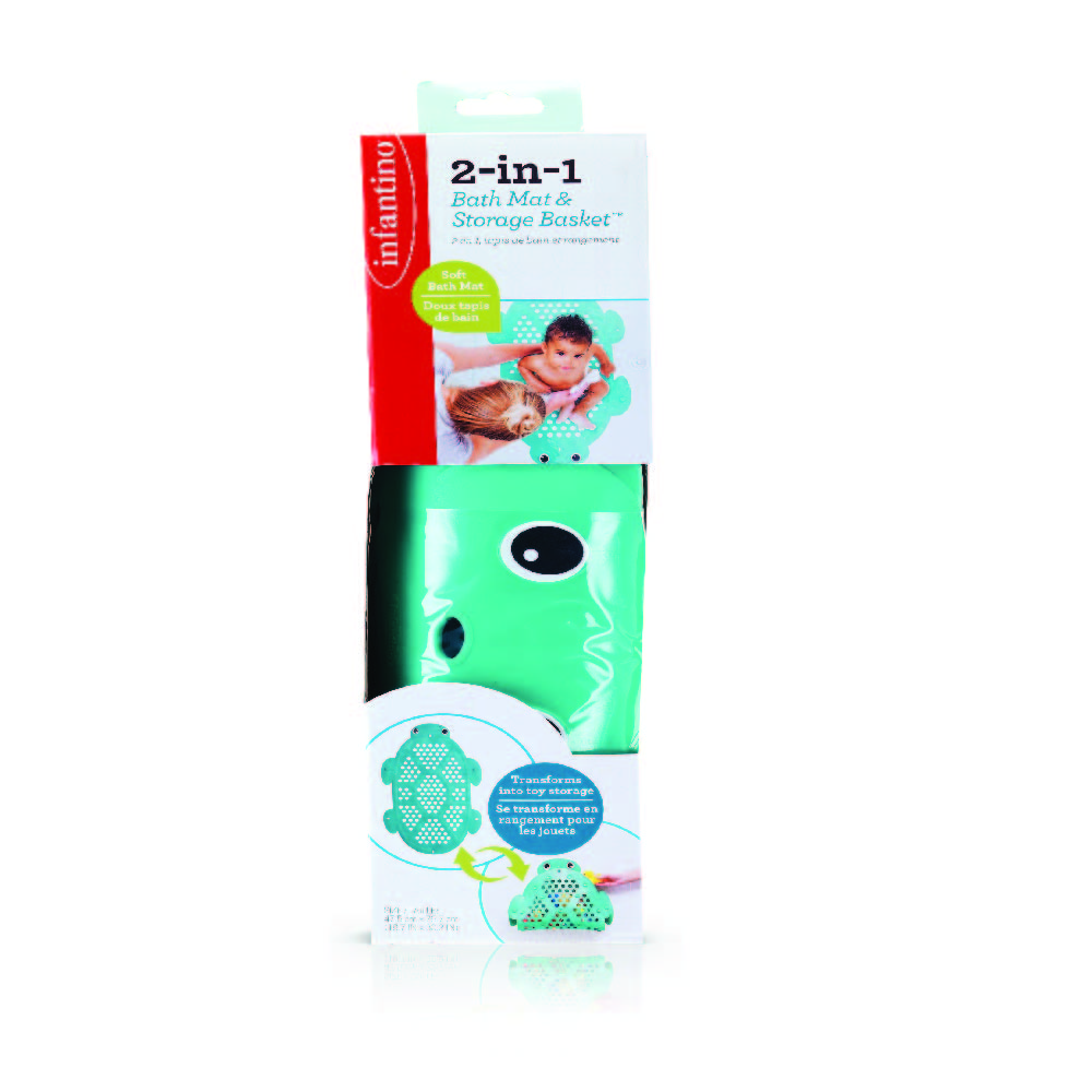 Infantino - 2-in-1 Bath Mat And Storage Basket - Turtle