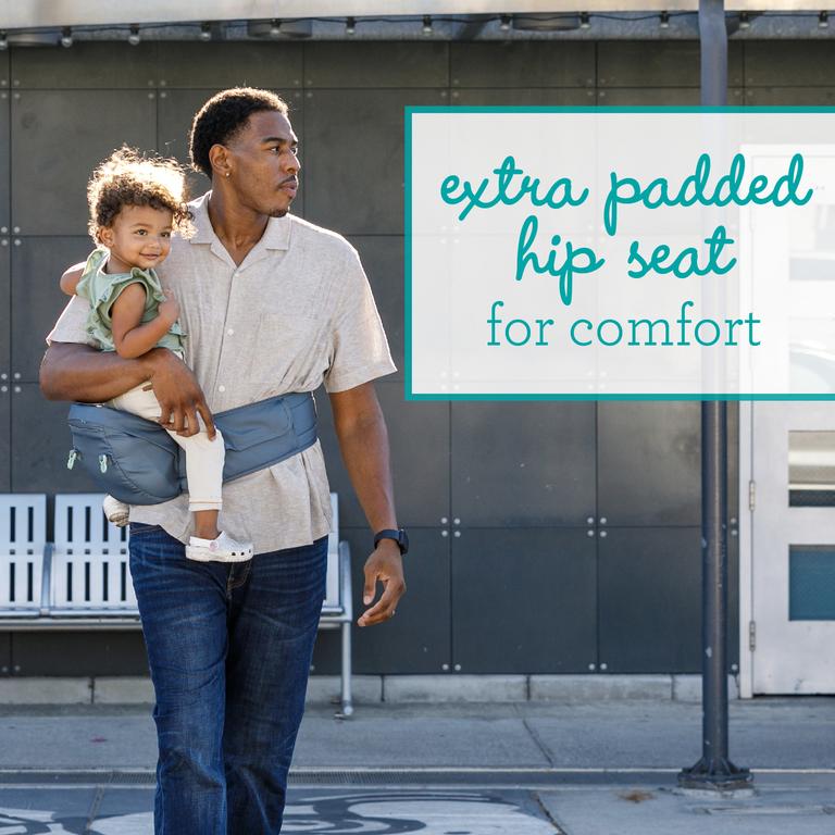 Infantino - 5-in-1 Hip Rider Airy Baby Carrier With Hip Seat - Grey
