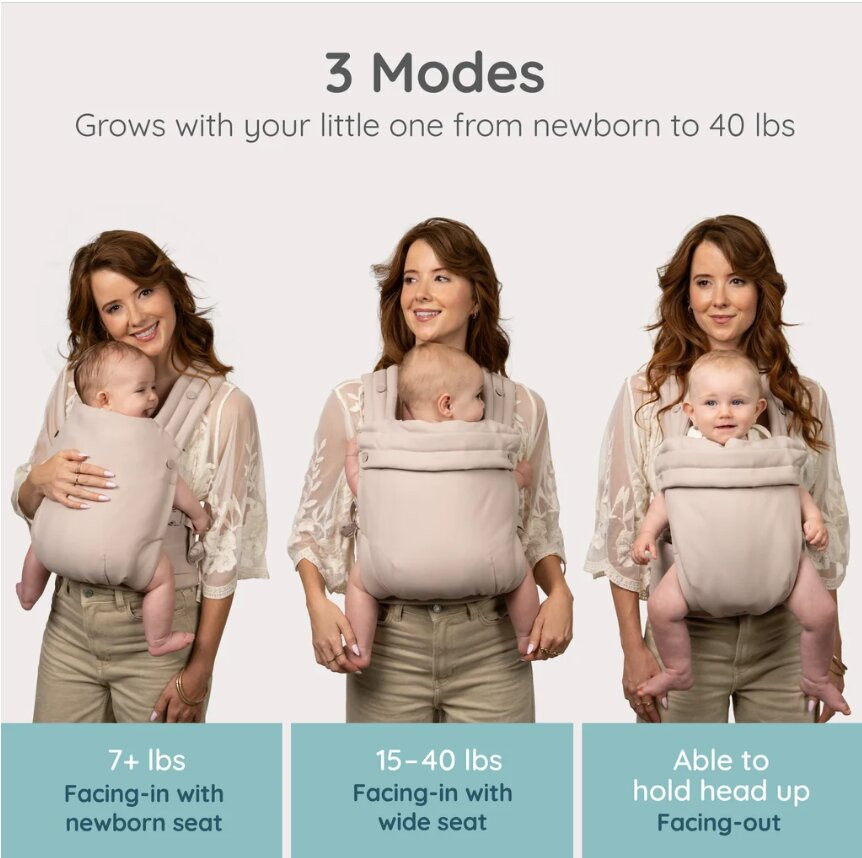 Infantino - Honey Blossom Ergonomic Baby Carrier - 7-40 Lbs -  Toasted Almond
