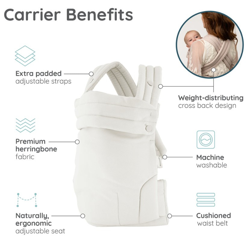 Infantino - Honey Blossom Ergonomic Baby Carrier - 7-40 Lbs - Vanilla Bloom
