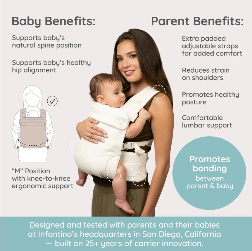 Infantino - Honey Blossom Ergonomic Baby Carrier - 7-40 Lbs - Vanilla Bloom