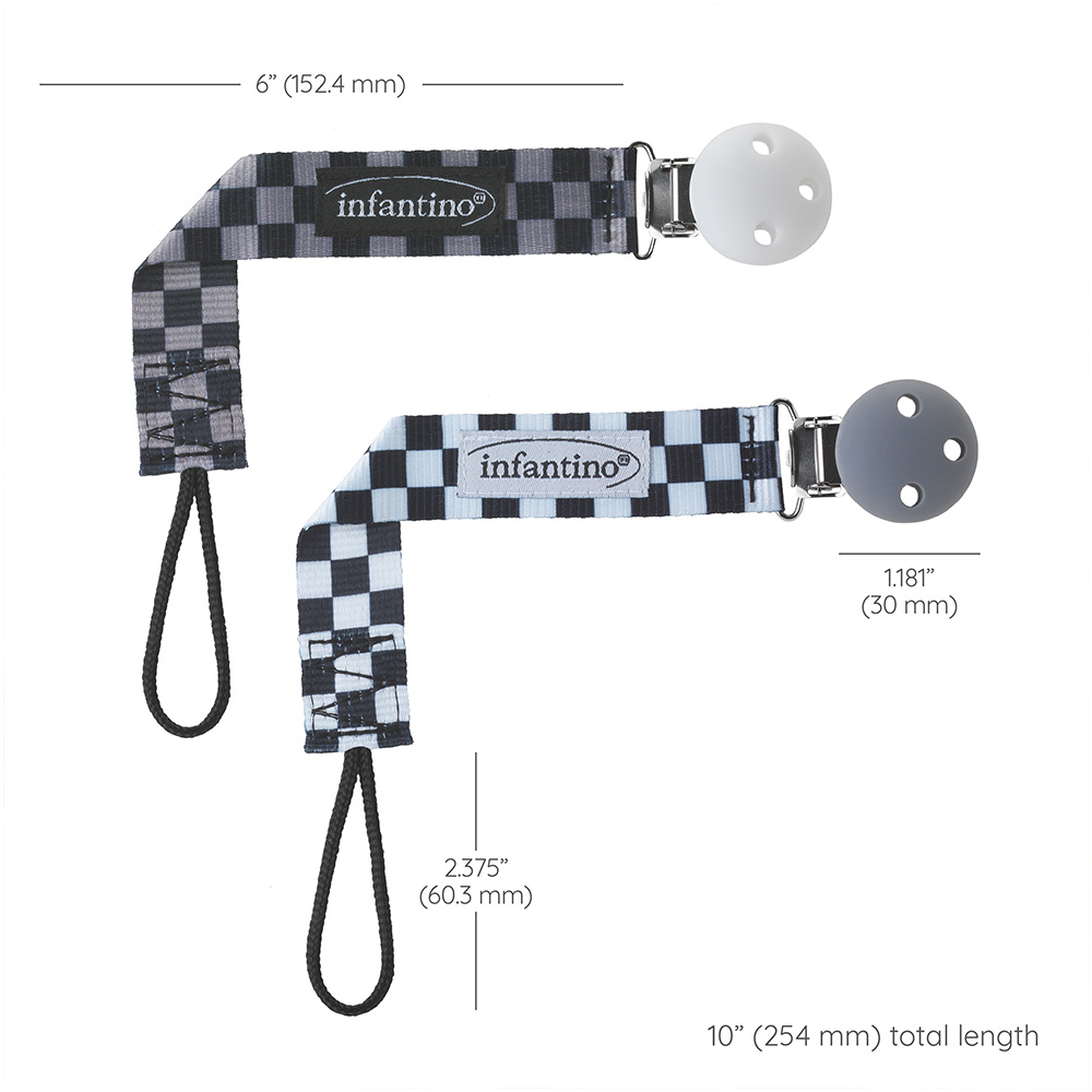 Infantino - Pacigrip Silicone Pacifier Clips - Pack Of 2